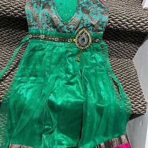 Elegant Green Embellished Dress